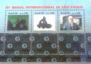 Bloco postal do Brasil de 1989 20ª Bienal de São Paulo