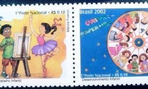 Se-tenant do Brasil de 2002 Criança Esperança