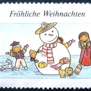 Selo Cinderela da Alemanha Frohliche Weihnachten