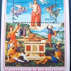 Bloco postal do Brasil de 1983 Raphael Sanzio