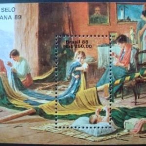 Bloco postal do Brasil de 1988 BRASILIANA 89