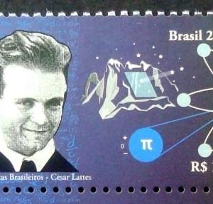 Selo postal do Brasil de 2018 Cesar Lattes