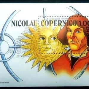 Bloco postal do Brasil de 1973 Nicolau Copérnico N