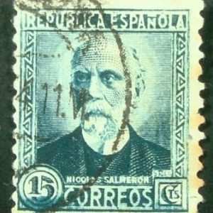 Selo postal da Espanha de 1932 Nicolas Salmeron