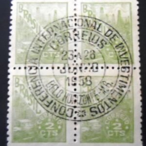 Quadra de selos postais do Brasil de 1958 Conferência de Investimentos MCC II QD