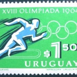 Selo postal Aéreo do Uruguai de 1965 Running