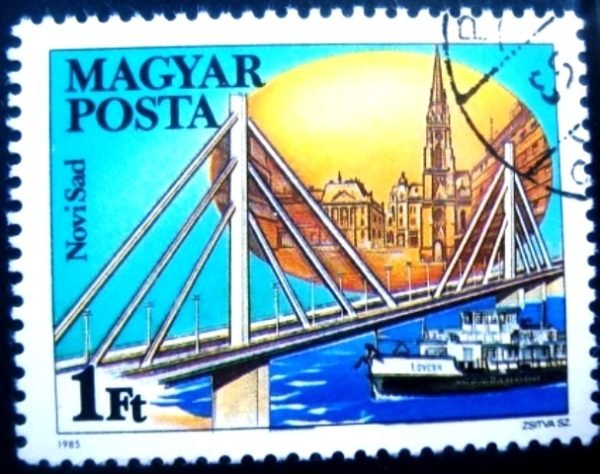 Selo postal da Romênia de 1985 Novi Sad Yugoslavia