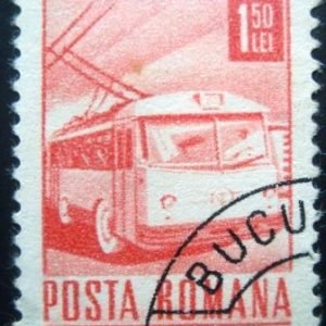 Selo postal da Romênia de 1971 Trolleybus