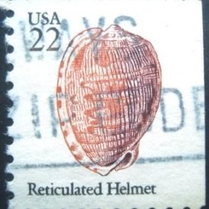 Selo postal dos Estados Unidos de 1985 Reticulated Cowrie-Helmet Dr