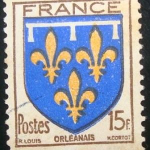 Selo postal da França de 1944 Orleanais