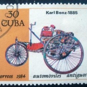 Selo postal de Cuba de 1984 Benz 1885