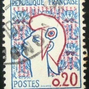 Selo postal da França de 1961 Marianne: Jean Cocteau