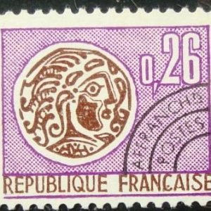 Selo postal da França de 1971 Sesterce