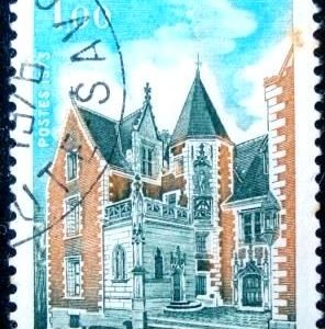 Selo postal da França 1973 The Clos-Luce in Amboise