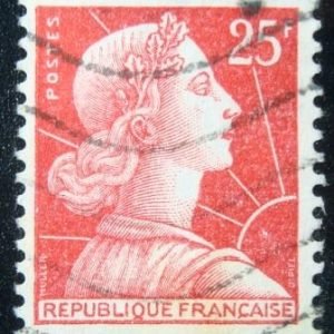 Selo postal da França 1959 Marianne de Muller 25
