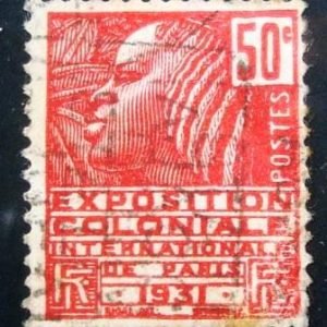Selo postal da França 1930 Woman Fa 50