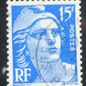 Selo postal da França 1951 Marianne type Gandon 15