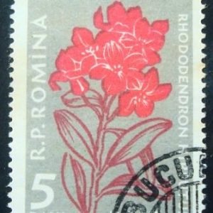 Selo postal da Romênia de 1957 Rhododendron hirsutum