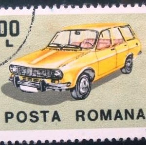 Selo postal da Romênia de 1983 Kombi DACIA 1300