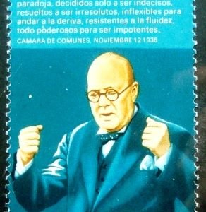 Selo postal da Nicarágua de 1974 Winston Churchill in Parliament N