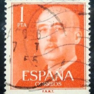 Selo postal da Espanha de 1955 General Franco 1
