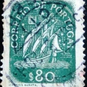 elo postal de Portugal de 1949 Caravel $80