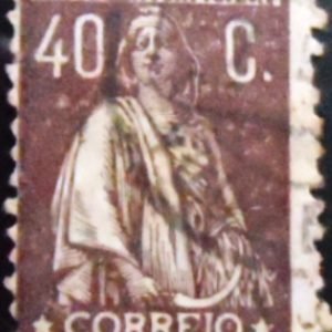 Selo postal de Portugal de 1924 Ceres 40