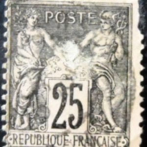 Selo postal da França 1886 Peace and commerce Type Sage 25