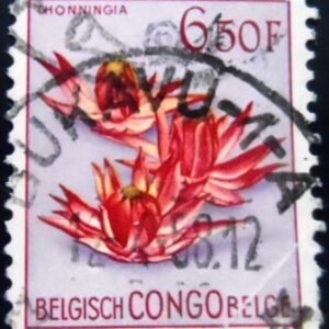 Selo postal do Congo Belga de 1952 Thonningia sanguinea U