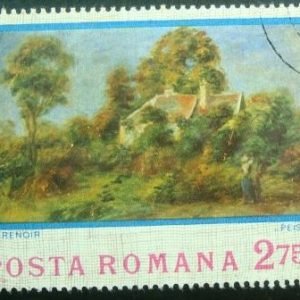 Selo postal da Romênia de 1974 Landscape