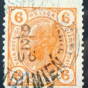 Selo postal da Áustria de 1905 Emperor Franz Joseph 6