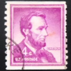 Selo postal dos Estados Unidos de 1958 Abraham Lincoln U C