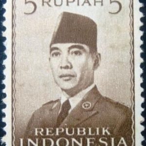 Selo postal da Indonésia de 1951 President Sukarno 5