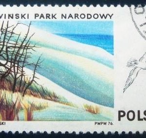 Selo postal da Polônia de 1976 Slowinski National Park