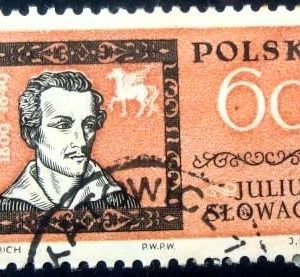 Selo postal da Polônia de 1962 Juliusz Slowacki