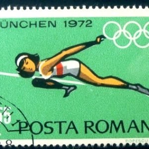 Selo postal da Romênia de 1972 High jump