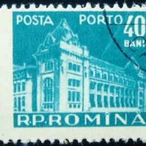 Se-tenant da Romênia de 1957 Main post office 40