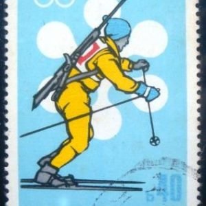 Selo postal da Romênia de 1971 Biathlon