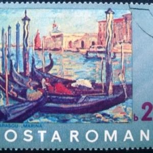 Selo postal da Romênia de 1972 Gondolas