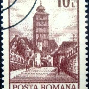 Selo postal da Romênia de 1972 Sibiu The Town Hall