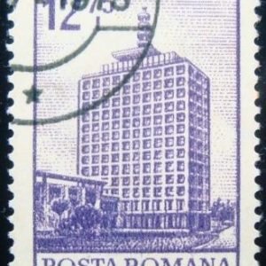 Selo postal da Romênia de 1972 T.V. Building Bucharest