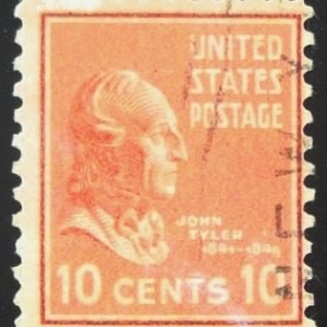 Selo postal dos Estados Unidos de 1938 John Tyler 10 U