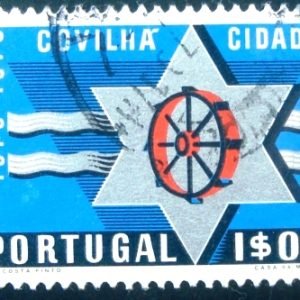 Selo postal de Portugal de 1970 Star & wheel