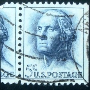 Selo postal dos Estados Unidos de 1962 George Washington b