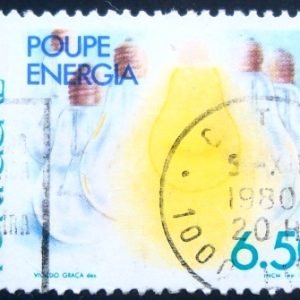 Selo postal de Portugal de 1980 Save energy