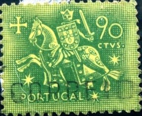 Selo postal de Portugal de 1953 Knight on horseback