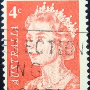 Selo postal da Austrália de 1966 Queen Elizabeth II 4c U