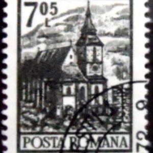 Selo postal da Romênia de 1972 Brasov Black Church