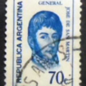 Selo postal da Argentina de 1973 San Martín 70c