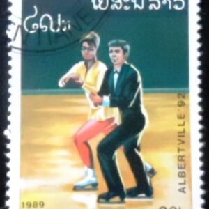 Selo postal do Laos de 1989 Figure skating (pair) NCC